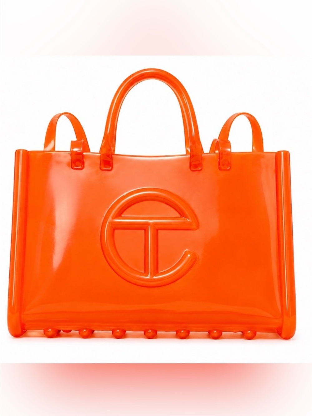 Melissa Glossy Red Jelly Tote with Embossed Logo